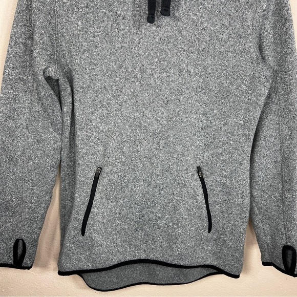 SMALL OLD NAVY GREY FLEECE HOODIE PULLOVER STRETCH ATHLETIC ACTIVEWEAR CASUAL - Picture 3 of 10